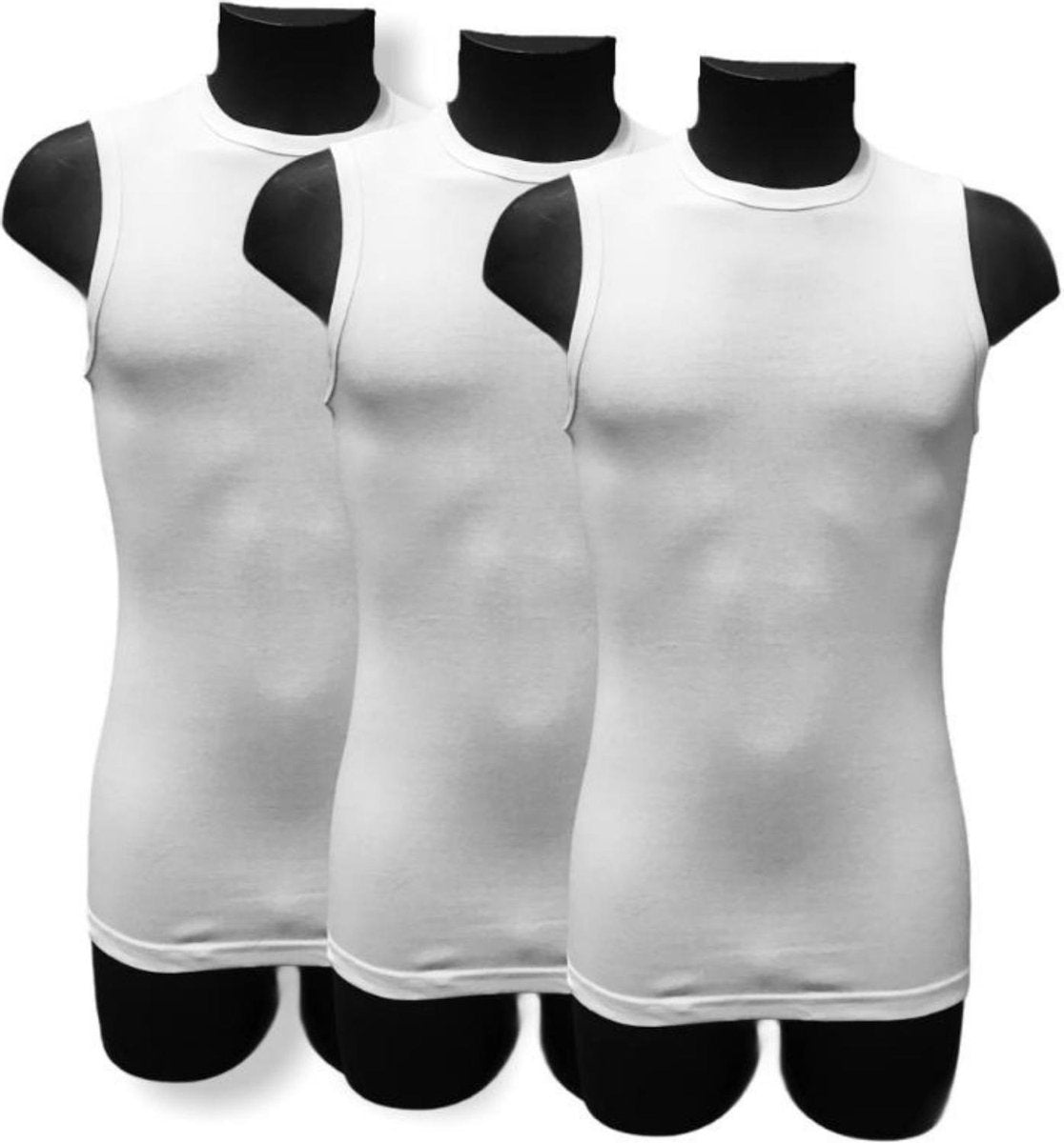 3 Pack Top kwaliteit A-Shirt - Mouwloos - O hals - Wit - Maat 2XL-3XL