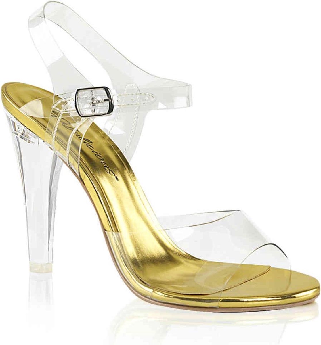 Fabulicious Hoge hakken -36 Shoes- CLEARLY-408 US 6 Transparant/Goudkleurig