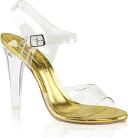 Fabulicious Hoge hakken -36 Shoes- CLEARLY-408 US 6 Transparant/Goudkleurig