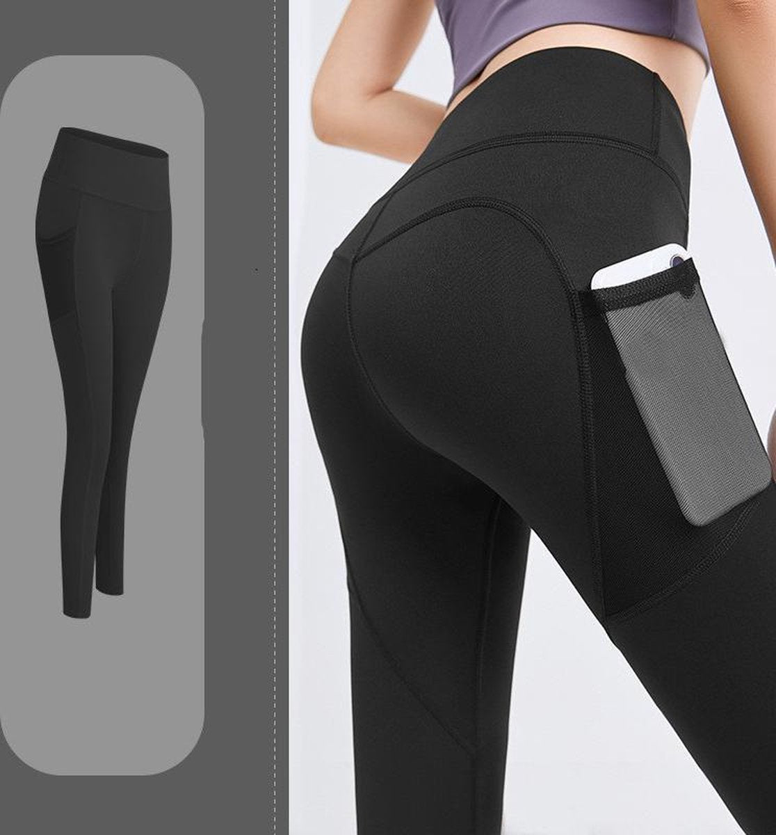 TDR - Fitness broek - Sportlegging - Yoga Broek -  Yogalegging - Dames - Zwart M