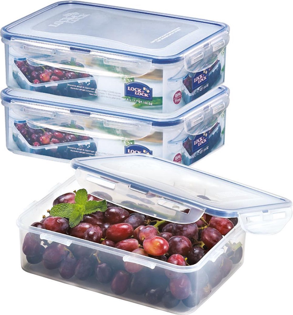 Lock&Lock Vershoudbakjes | Bewaardozen voedsel - Set van 3 Stuks - 1