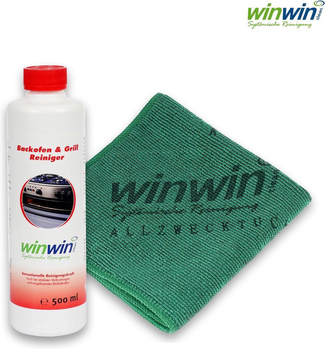 wiwinCLEAN Oven & Grillreiniger 500 ml + Multifunctionele Doek