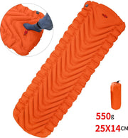 Opblaasbare Luchtbed  - oranje| zelfopblaasbare matras | camping matras zelfopblaasbaar | Slaapmat zelfopblazend| kampeermat | Inflatable camping mat
