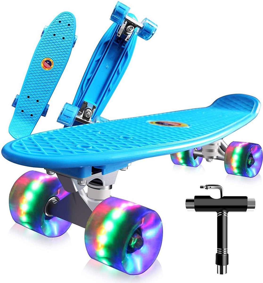 Skateboards Compleet 55 cm Mini Cruiser Retro Skateboard voor kinderen Jongens Meisjes Jeugd Volwassenen Beginners