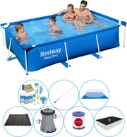 Bestway Steel Pro Rechthoekig Zwembad - 259 x 170 x 61 cm - Blauw - Alle benodigdheden