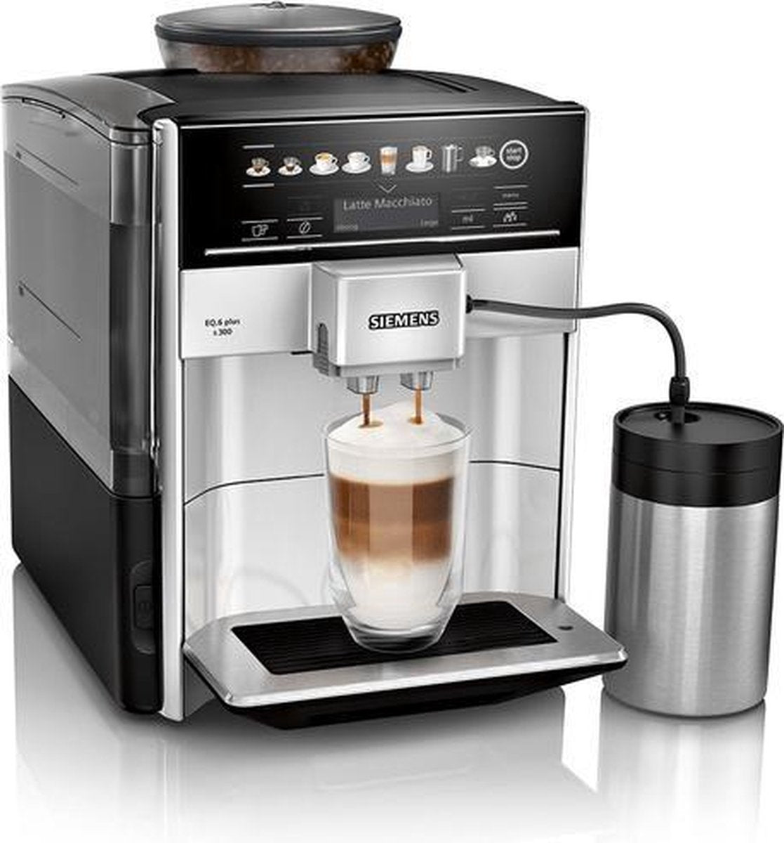 Siemens EQ.6 Plus s300 TE653M11RW  - Volautomatische espressomachine - Zilver