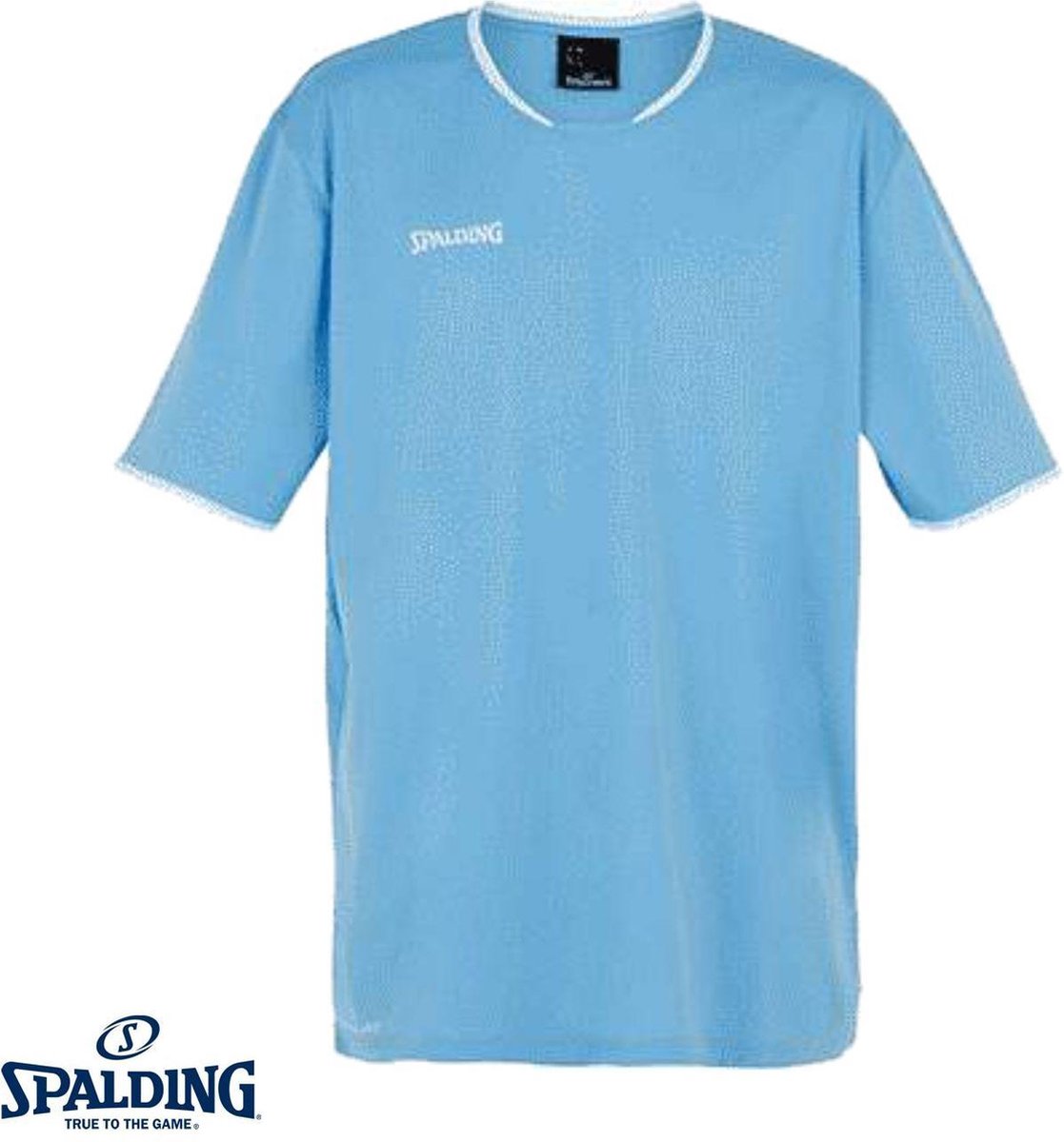 Spalding Shooting SS Shirt Unisex - Lichtblauw / Wit - maat M