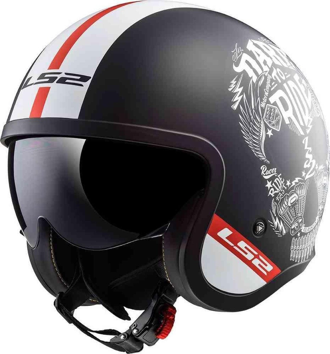 LS2 OF599 Spitfire Inky motorhelm