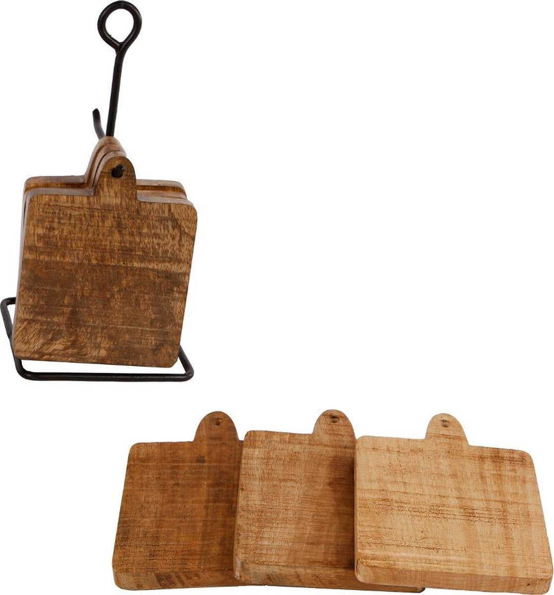 Dulaire Houten Onderzetters Met Houder Industrieel 6 st.