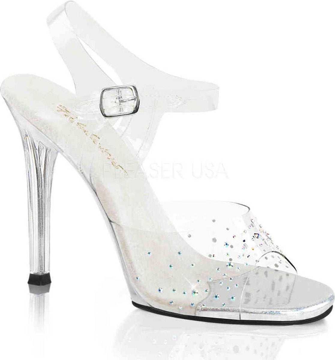 Fabulicious Sandaal met enkelband -38 Shoes- GALA-08SD US 8 Transparant
