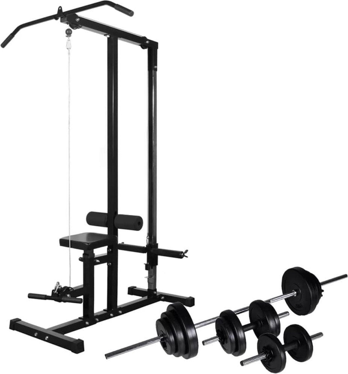 vidaXL Krachttoren met halterset 30.5 kg
