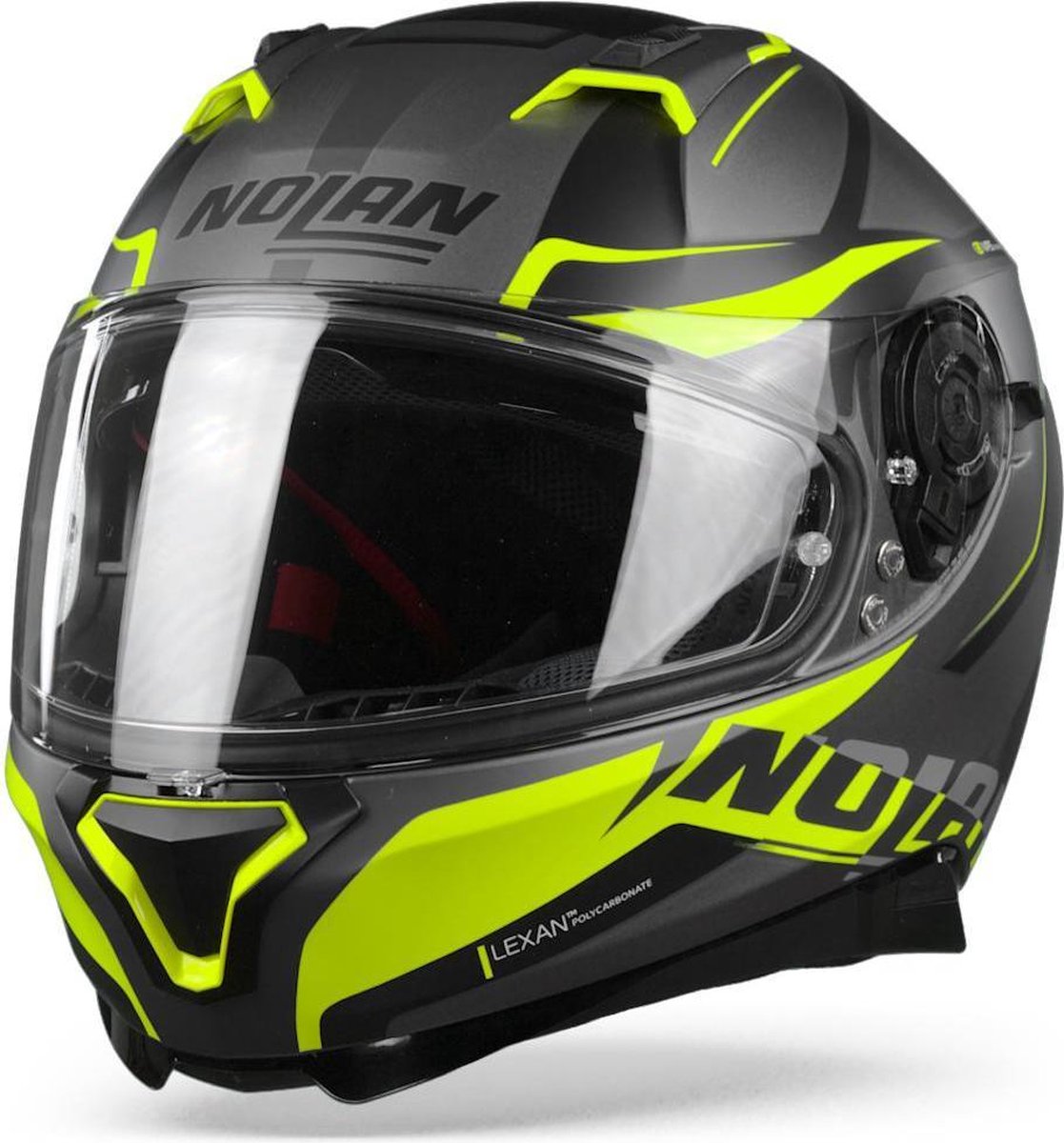 Nolan N87 Miles 88 Flat Lava Grey Yellow Integraalhelm - Motorhelm - Maat M