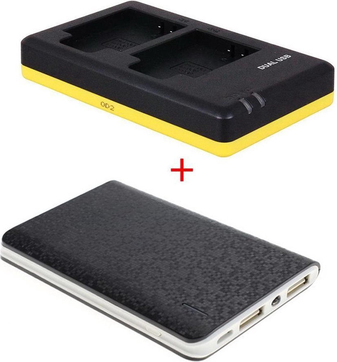 Huismerk Powerpakket Deluxe: DMW-BCG10 duo oplader + 8000mAh Powerbank voor 2 Panasonic accu's DMW-BCG10