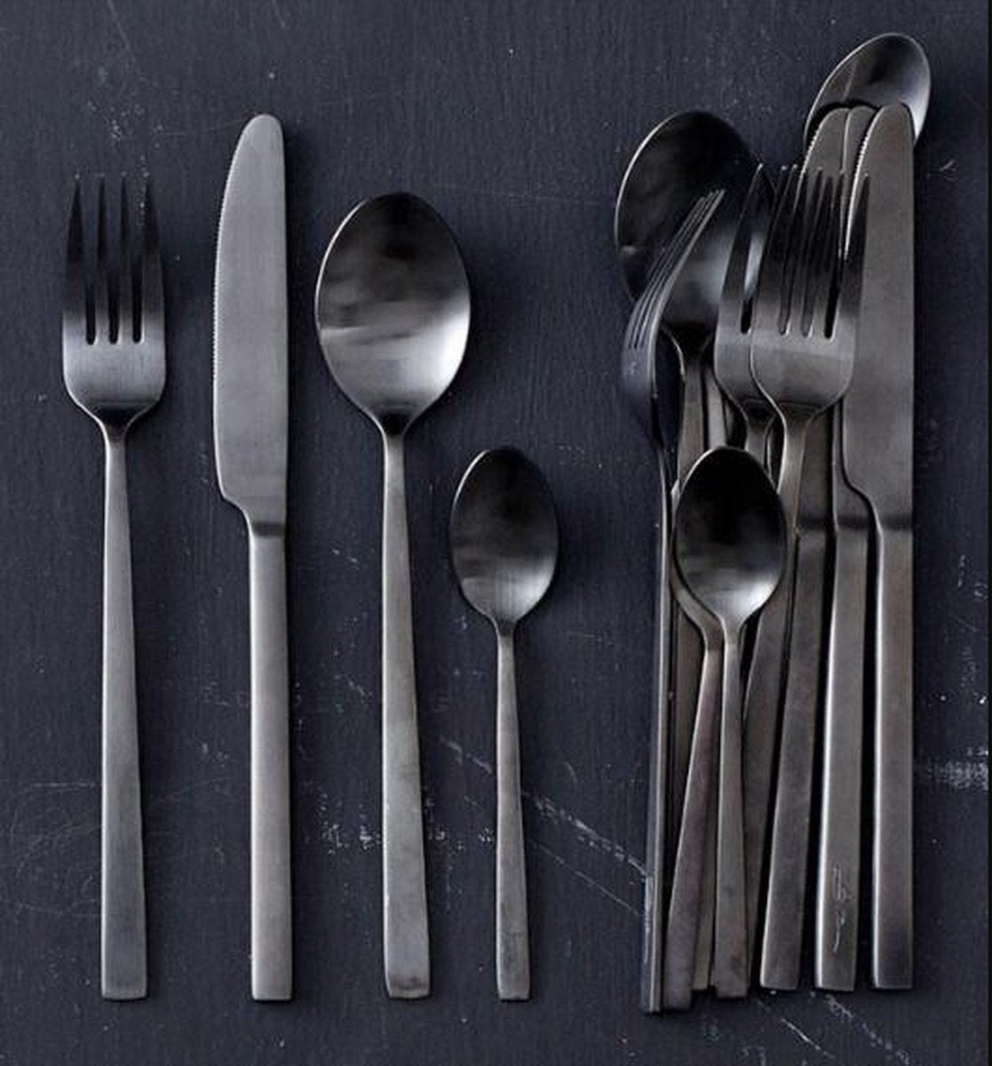 Bitz bestekset 24-delig Black Satin Finish