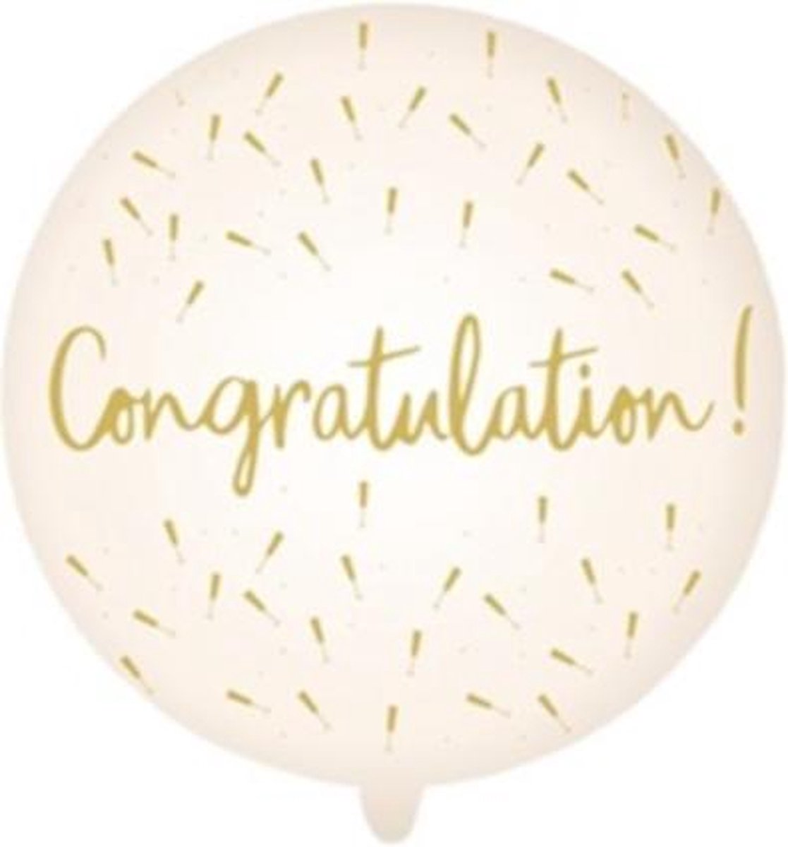 Tib Ballon Congratulation Led 65 Cm Latex Wit/geel