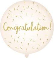 Tib Ballon Congratulation Led 65 Cm Latex Wit/geel