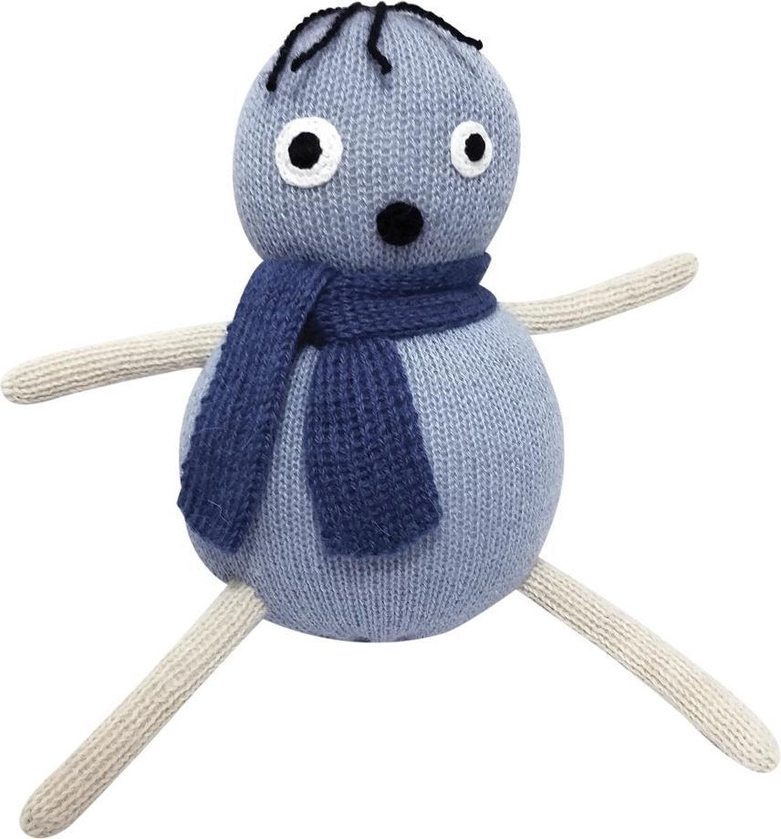 Luckyboysunday Knuffel Pop 20 Cm Alpaca Wol Blauw/wit