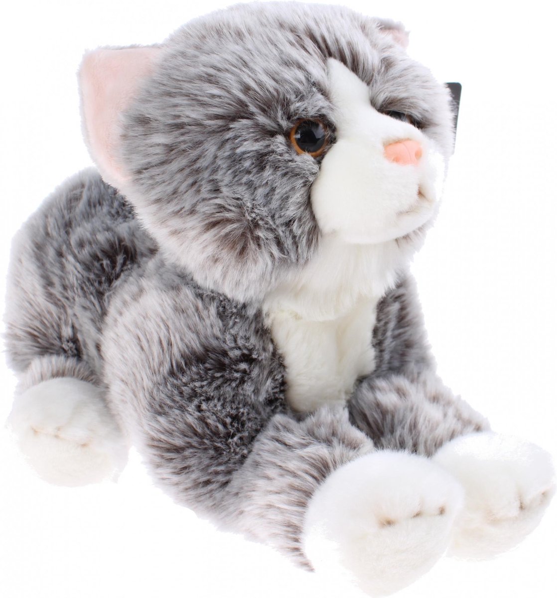 Bicolini Knuffel Kat 32 Cm Pluche Grijs