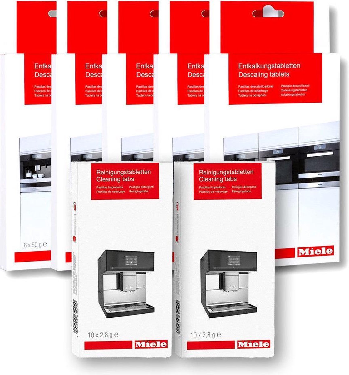 5X Miele Ontkalkingstabletten en 2X Miele Reinigingstabletten 10270530