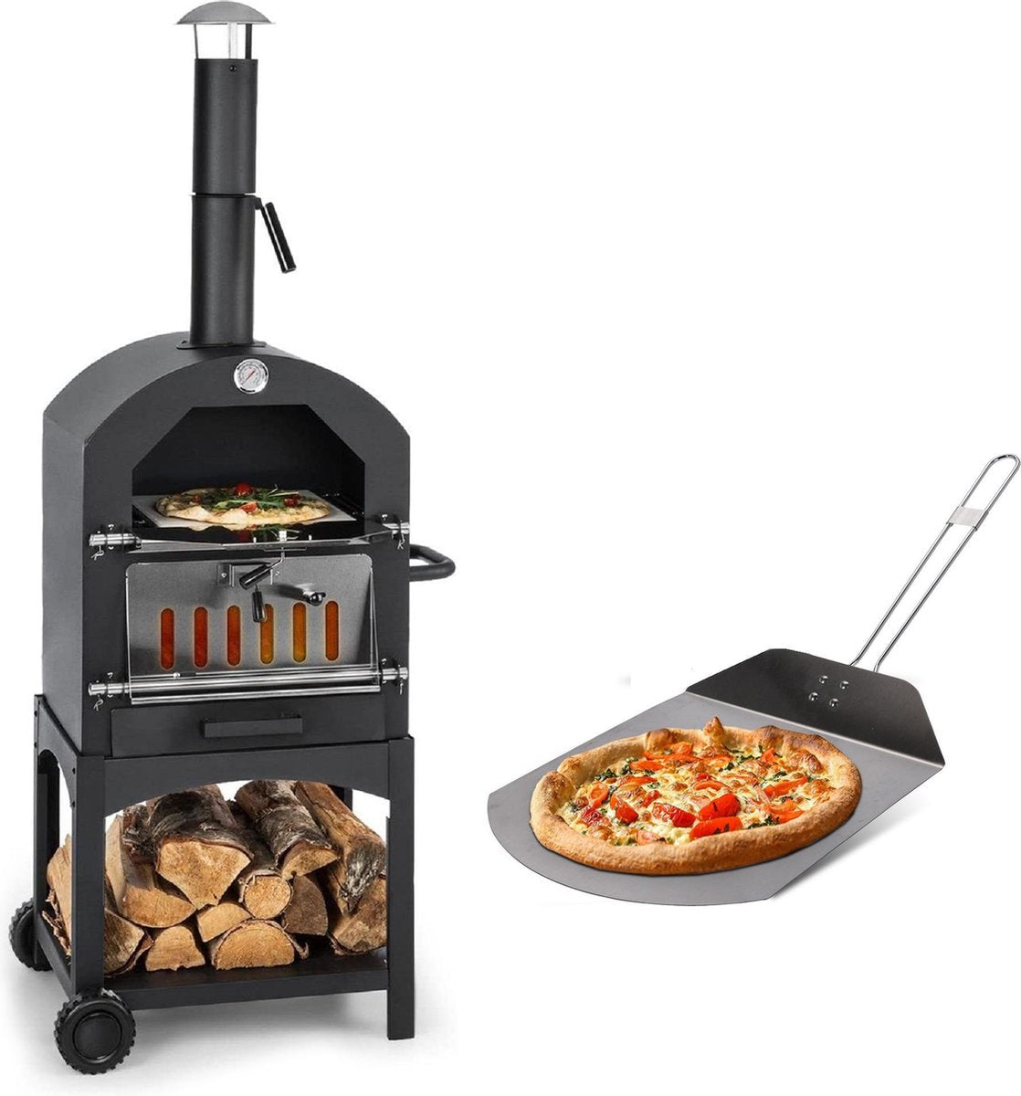 MaxxGarden Pizza oven - Smoker barbecue op hout
