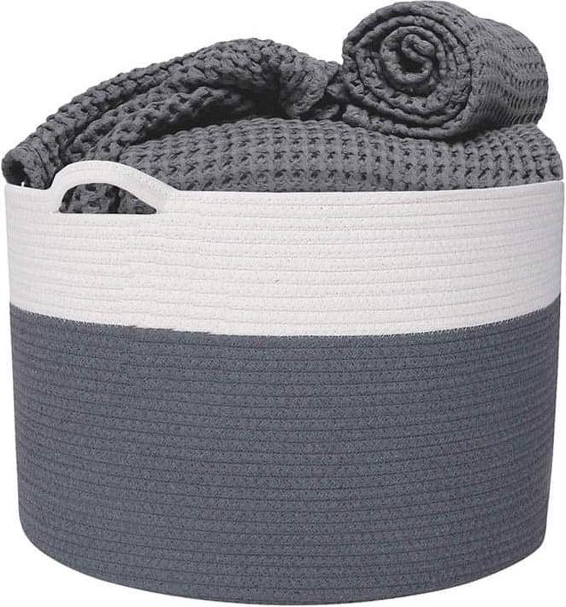 Buxibo Wasmand - Opvouwbare Mand - Opbergmand - Organizer - Speelgoedmand/Waszak/Plantenbak/Opbergbox -  51x49x32.5CM - 100% Katoen