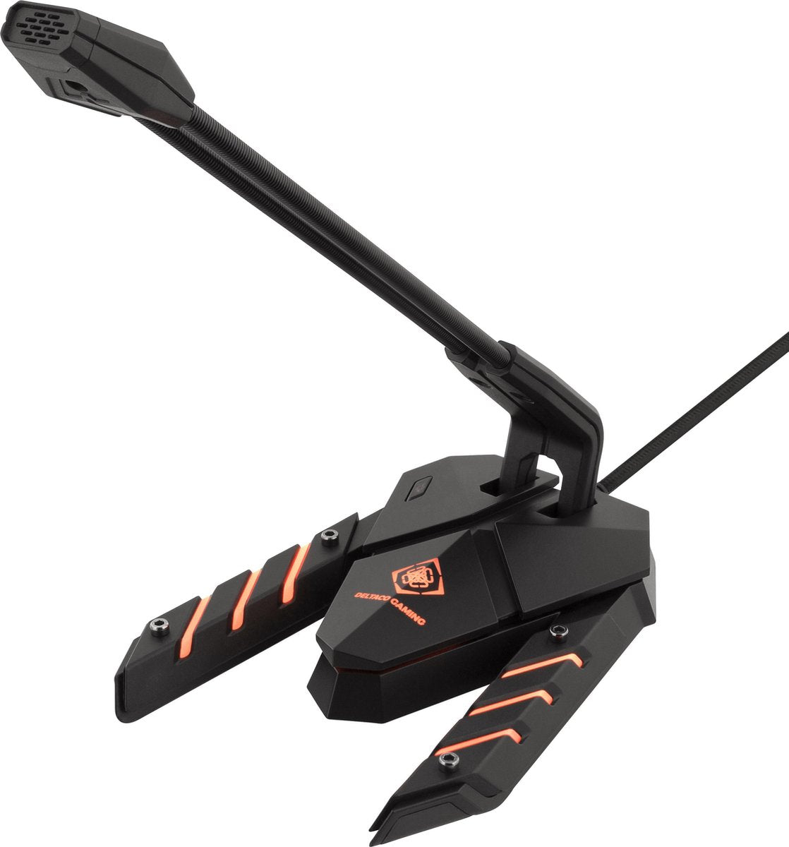 DELTACO GAMING GAM-064 – USB Desktop Microfoon met RGB LED -  zwart / grijs