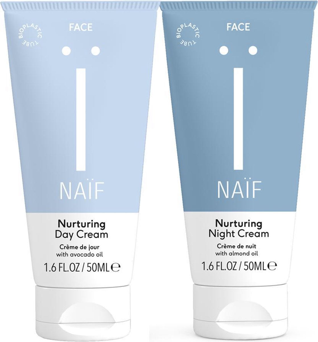Naïf natuurlijke Dag & Nachtcrème - 2 x 50ml - voordeelverpakking gezichtsverzorging