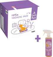 Easypets Puppy Training Pads - Zindelijkheidstraining - Hondentoilet - 58 x 58 cm - 105 stuks + Urinegeur verwijder spray 500ML