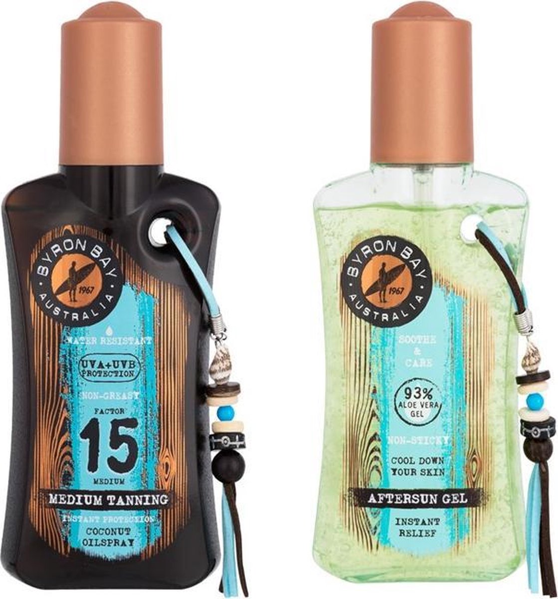 Byron Bay Coconut Oilspray SPF15- 200ml & Aloe Vera Aftersun-200 ml * VOORDEELPACK*
