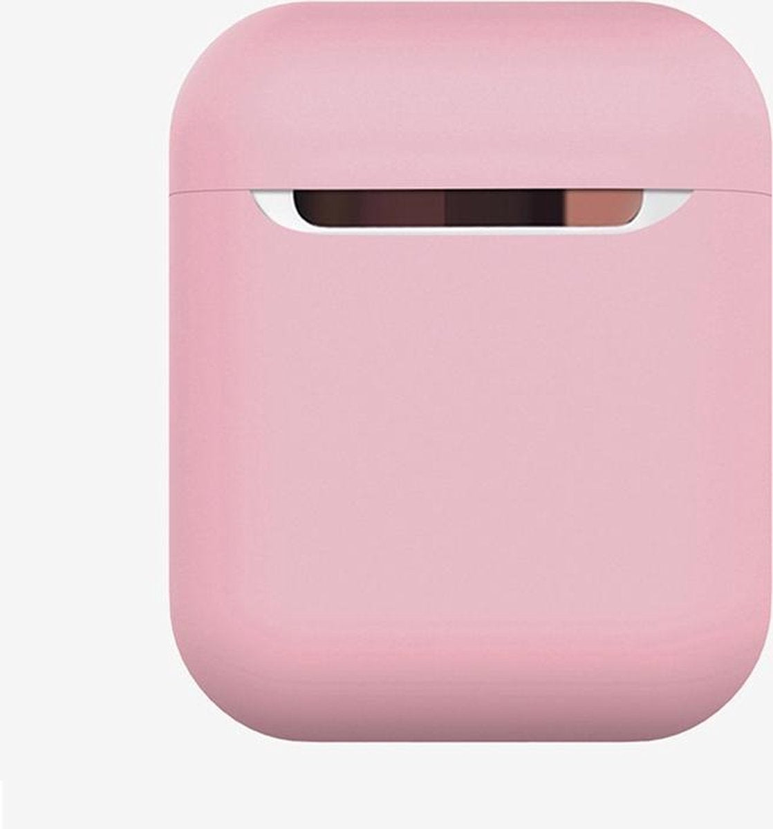 By Qubix - AirPods 1/2 hoesje Liquid series - Siliconen - Roze - Schokbestendig - AirPods hoesjes