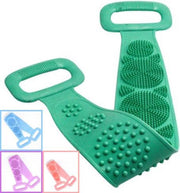 Rug schrubber - Doucheborstel - Lange Lichaamsborstel - Dubbelzijdig design - Rugborstel - Silicone - Krabber - Douche - Bad - Massage borstel - Bath towel - Back scrubber - Groen