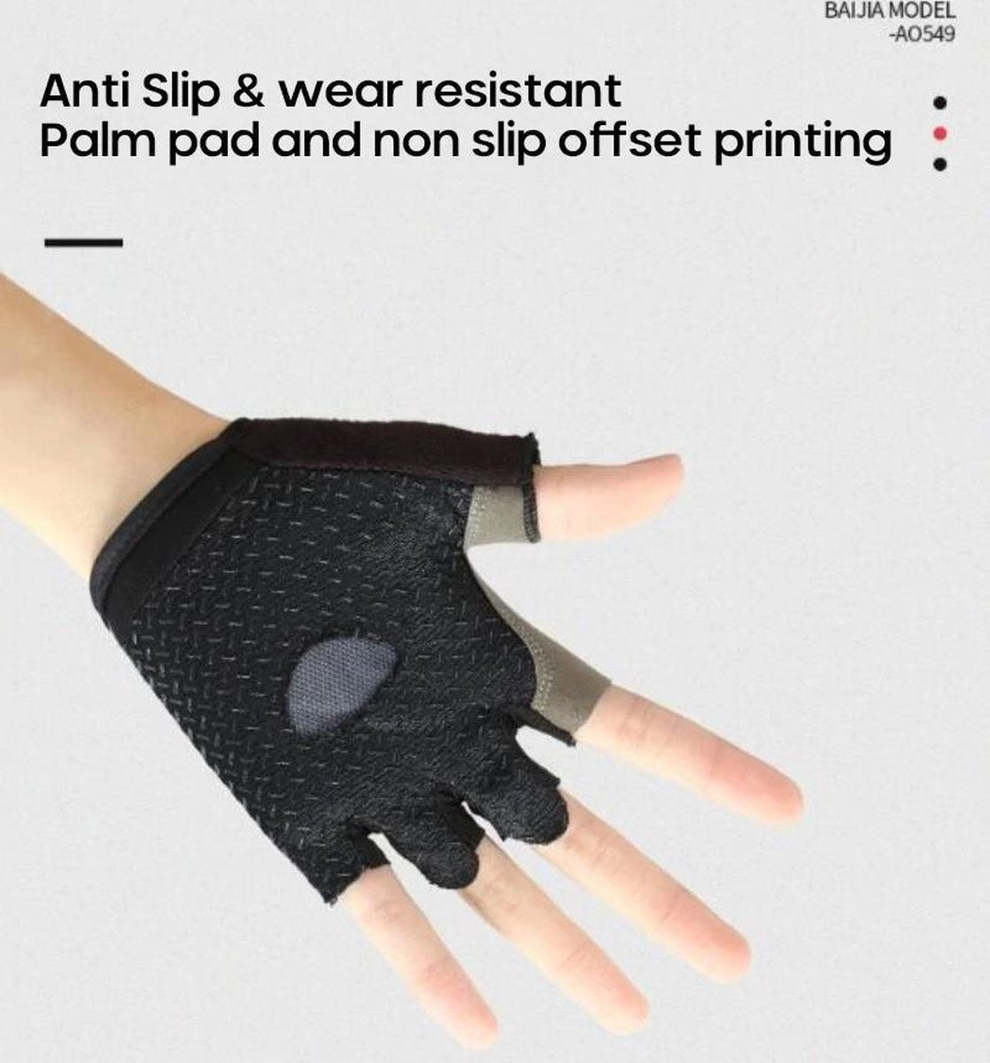 Sporthandschoen – multifunctioneel – vingerloze handschoenen met grip voor (race)fietsen en spinnen