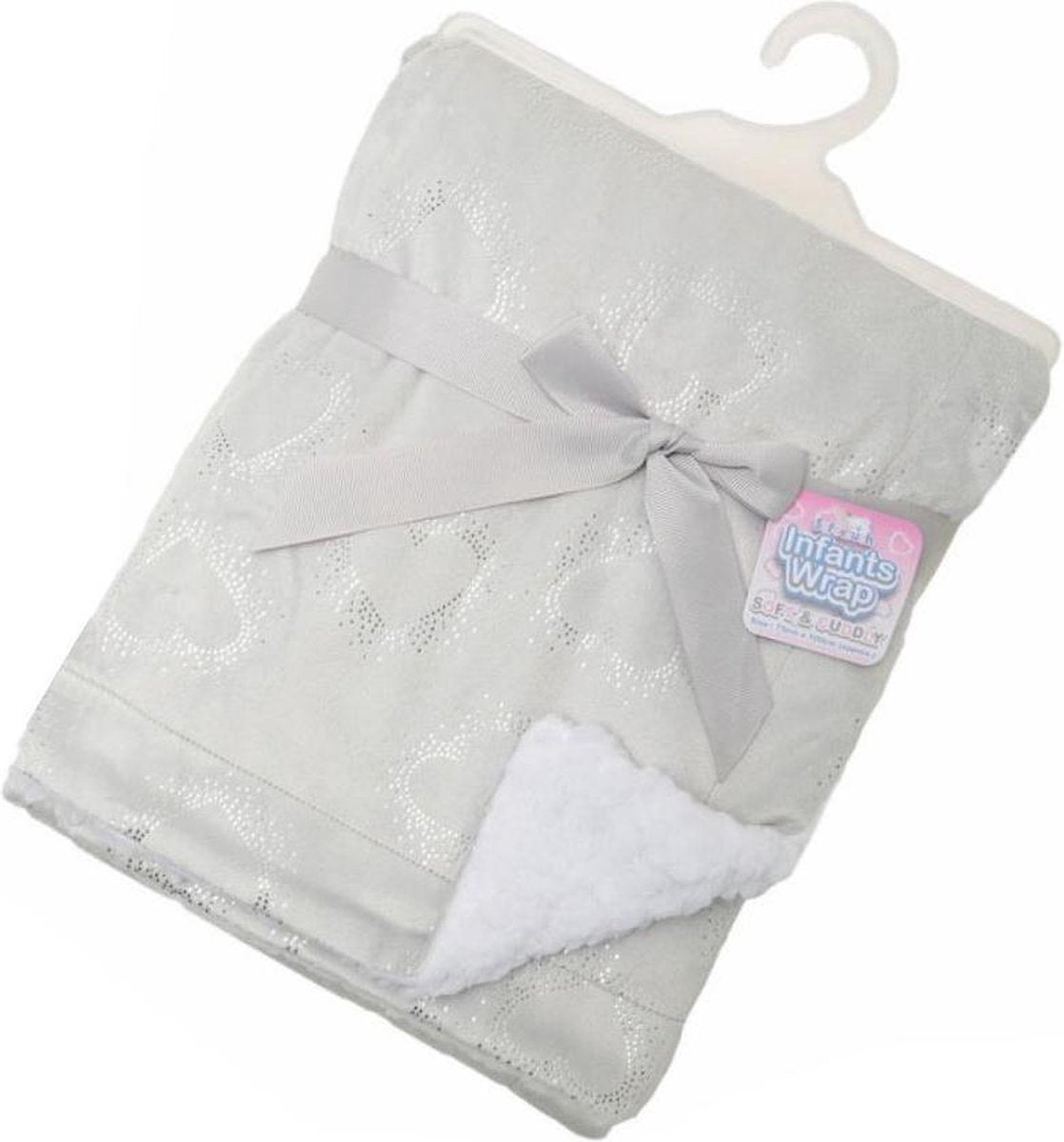 Soft Touch Dekentje Hartjes 75 X 100 Cm Polyester/sherpa Grijs