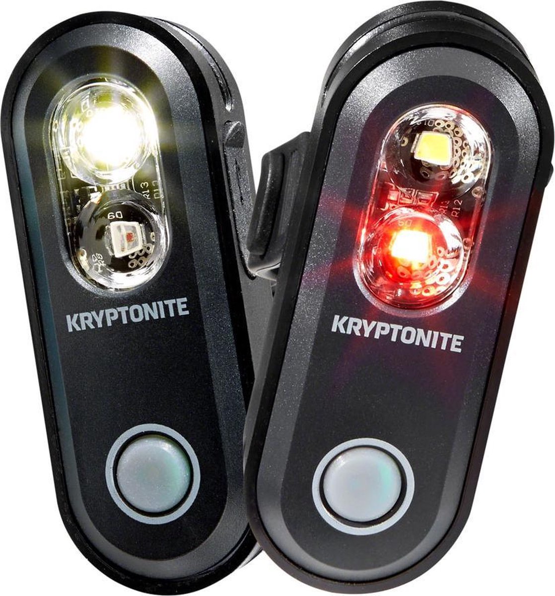 Kryptonite Avenue F-70 / R-35 Verlichtingset LED Accu - Zwart