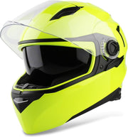 Vinz Kensal Integraalhelm Fluor Geel / Integraal Helm / Scooterhelm / Brommerhelm / Motorhelm voor Scooter / Brommer / Motor