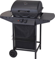 Bbq 2-pits Barbecue Op Wielen 100 Cm Rvs Zwart