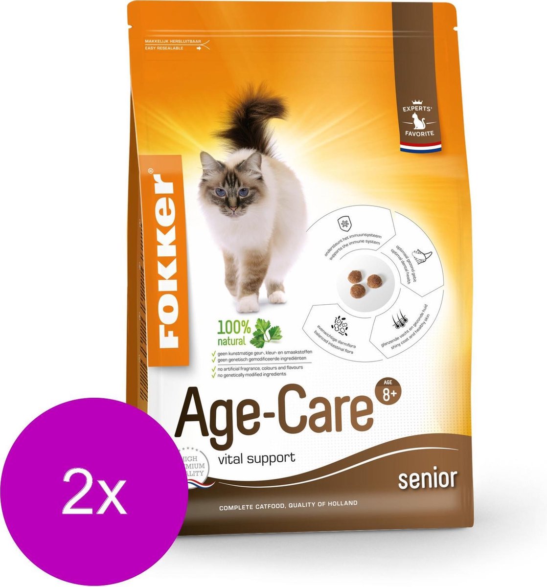 Fokker Cat Age-Care - Kattenvoer - 2 x Kip 2.5 kg