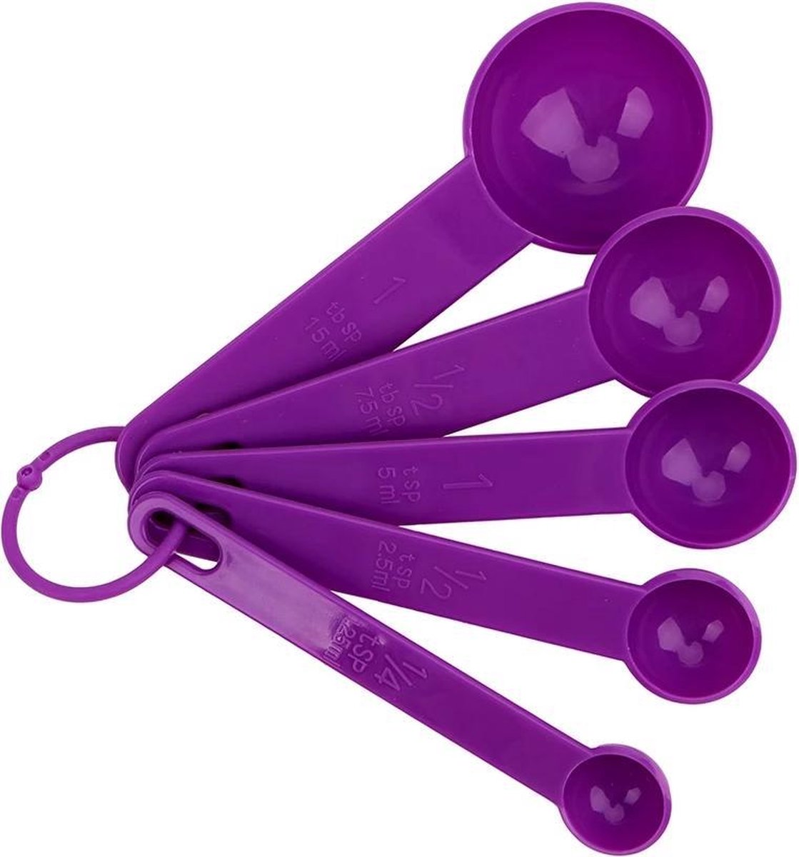 LOUZIR Maatlepel Set - 5-Delig - Keuken - 5-Delig Maatlepel Set – Paars