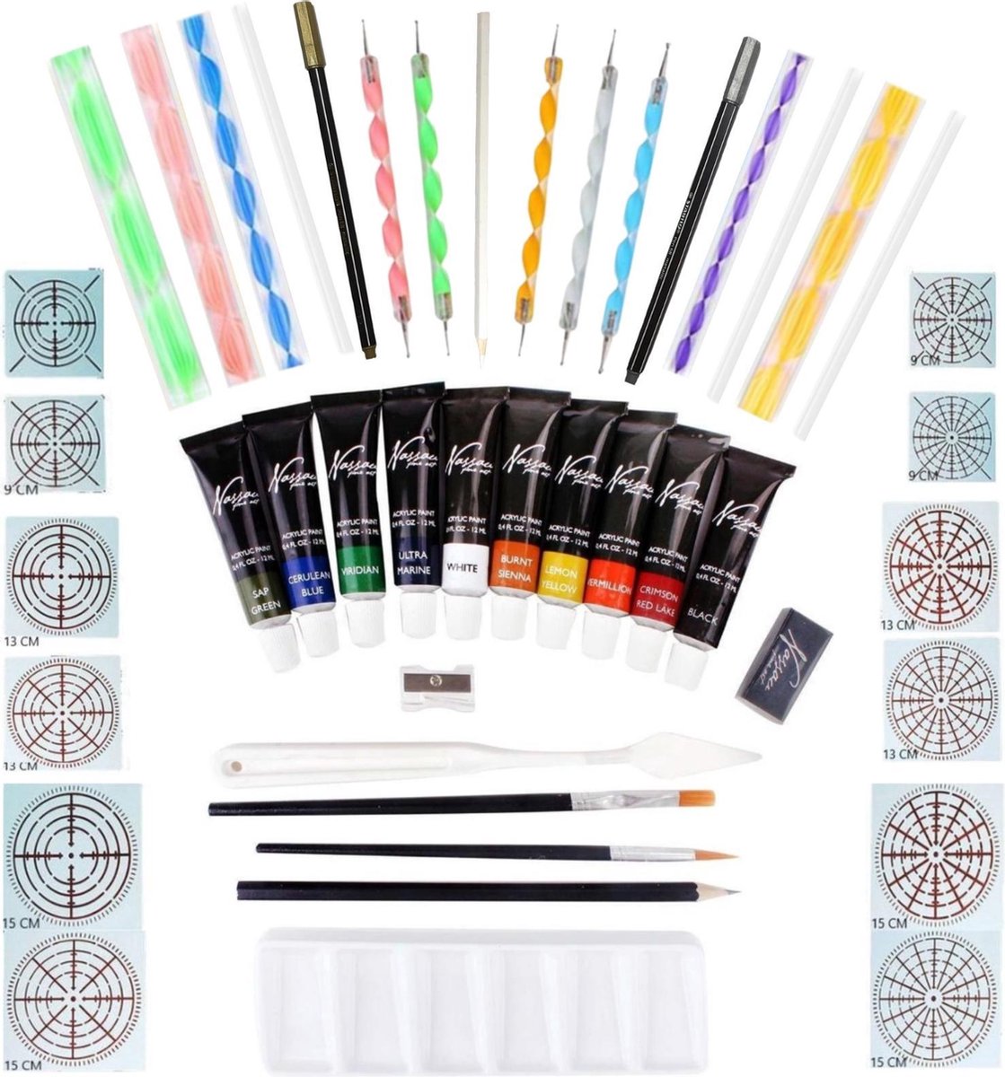 Mandala Dotting Stippen 73 delig | Starter set Pakket | Sjablonen Hobby Volwassenen | Toolset | Dot Stip Painting | Schilderen | Verf | Stenen beschilderen | Happy Stones