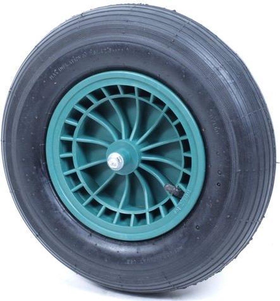 4.00-8 kruiwagenwiel - luchtband en kunststof velg - 150 kg maximale belasting - 20 mm asgat/naafdiameter - inclusief rollager