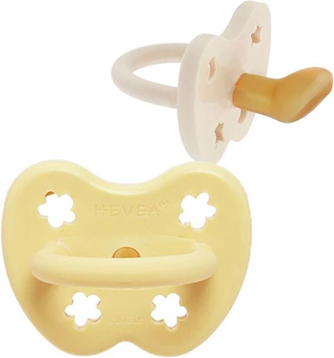 HEVEA | Duopack spenen (2 stuks) | Orthodontisch | 3-36 maanden | Pale Butter & Milky White