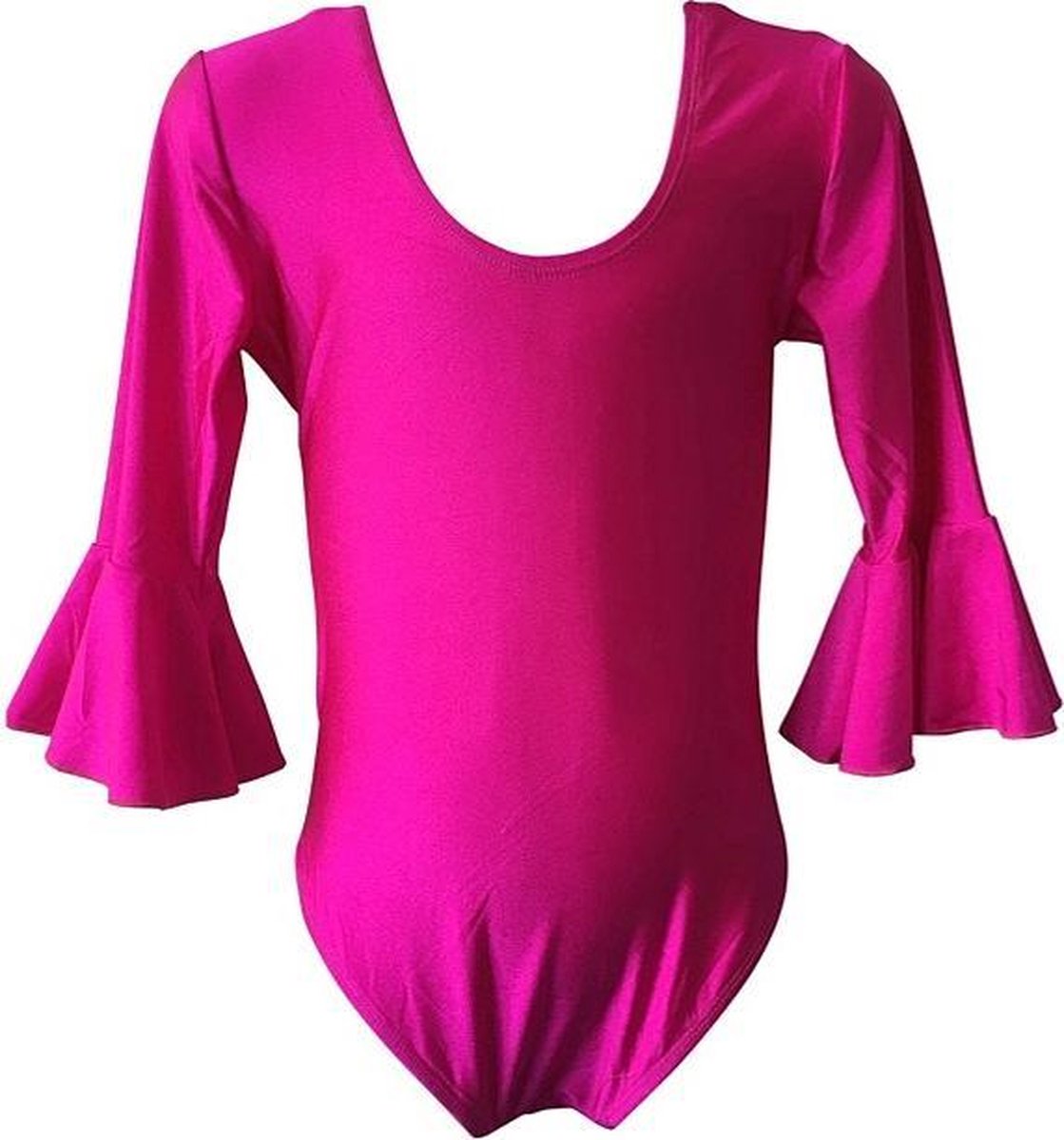 Ballet pakje fuchsia roze - met 3/4 mouw - maat 10 - 128-134
