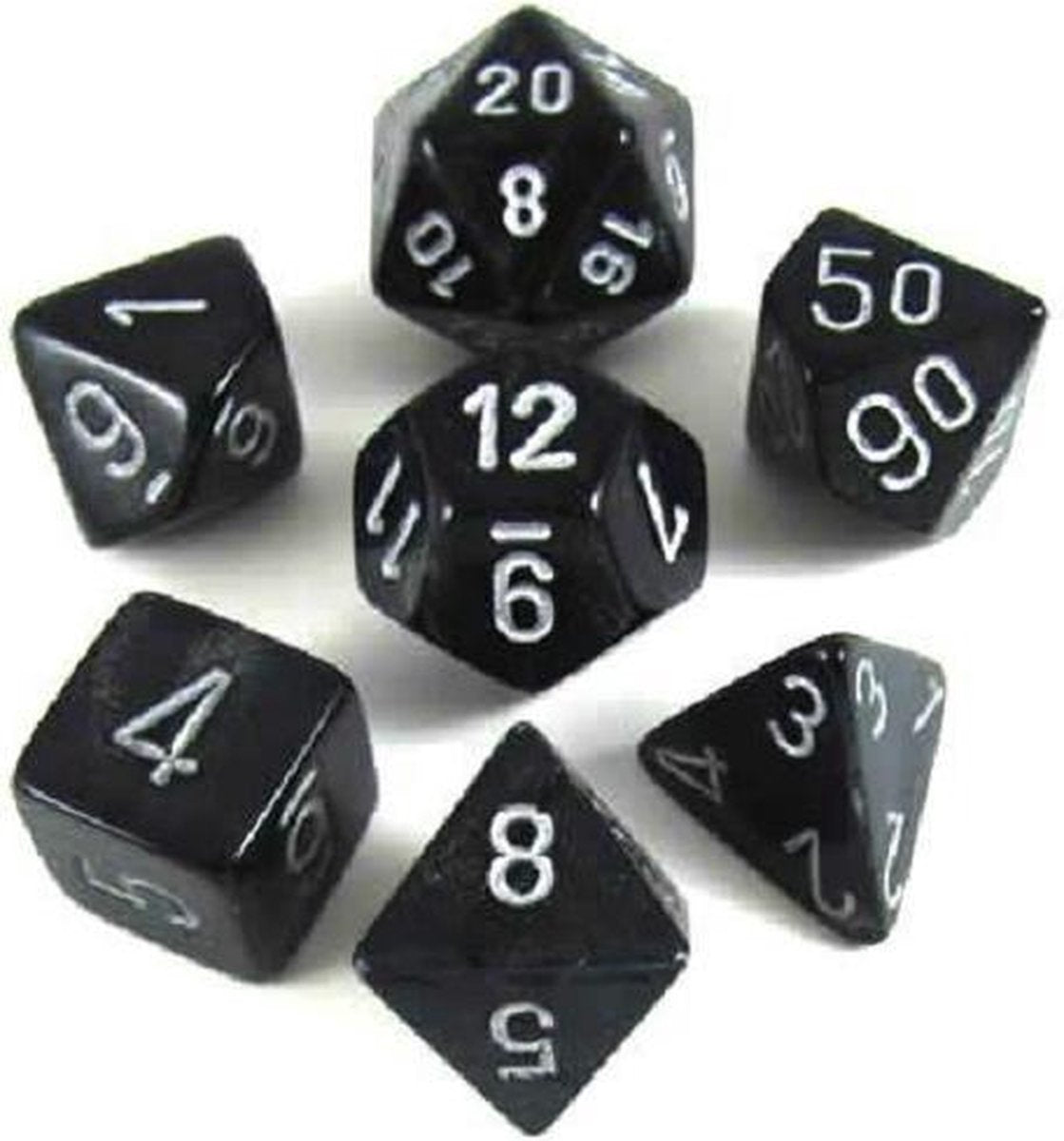 Chessex 7-Die set Borealis - Smoke/Silver