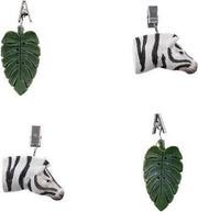 BS - Tafelkleedgewichten - Zebra Hoofden - Zebra Hoofd - Blaadjes - 4 Stuks