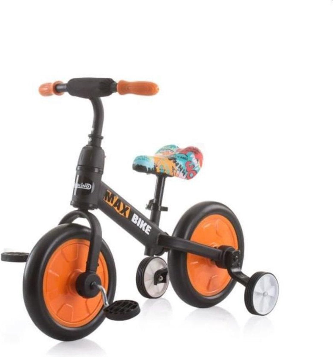 Chipolino Vierwieler Max - Loopfiets - 2 in 1 - Fiets - 10 inch - Oranje