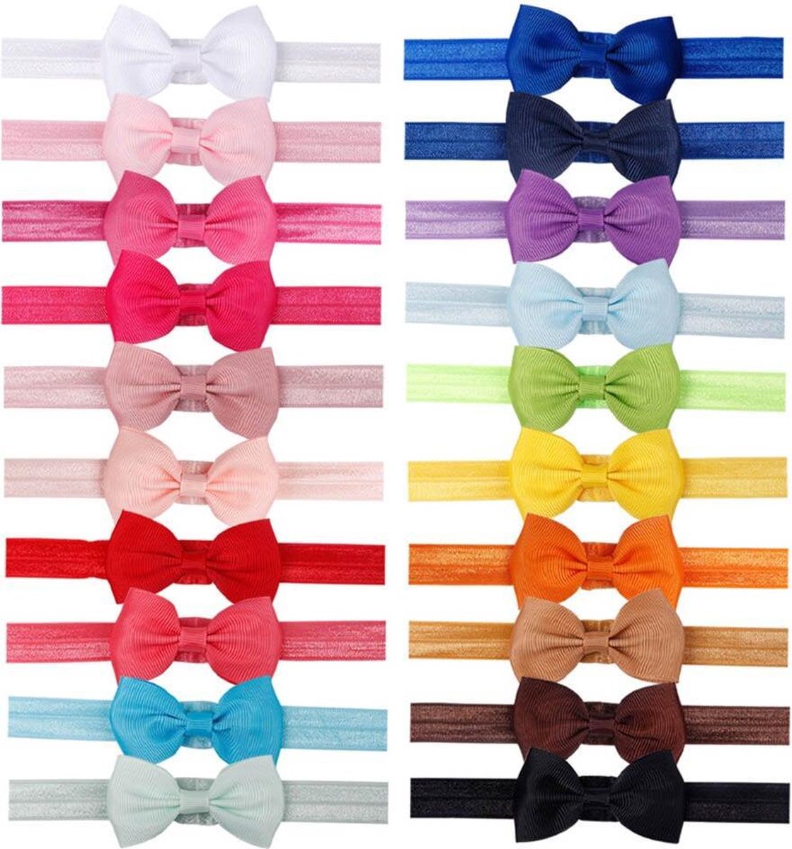 JillyBee - Haarband - Haarbandjes - Haarbanden - Multicolor - 20stuks