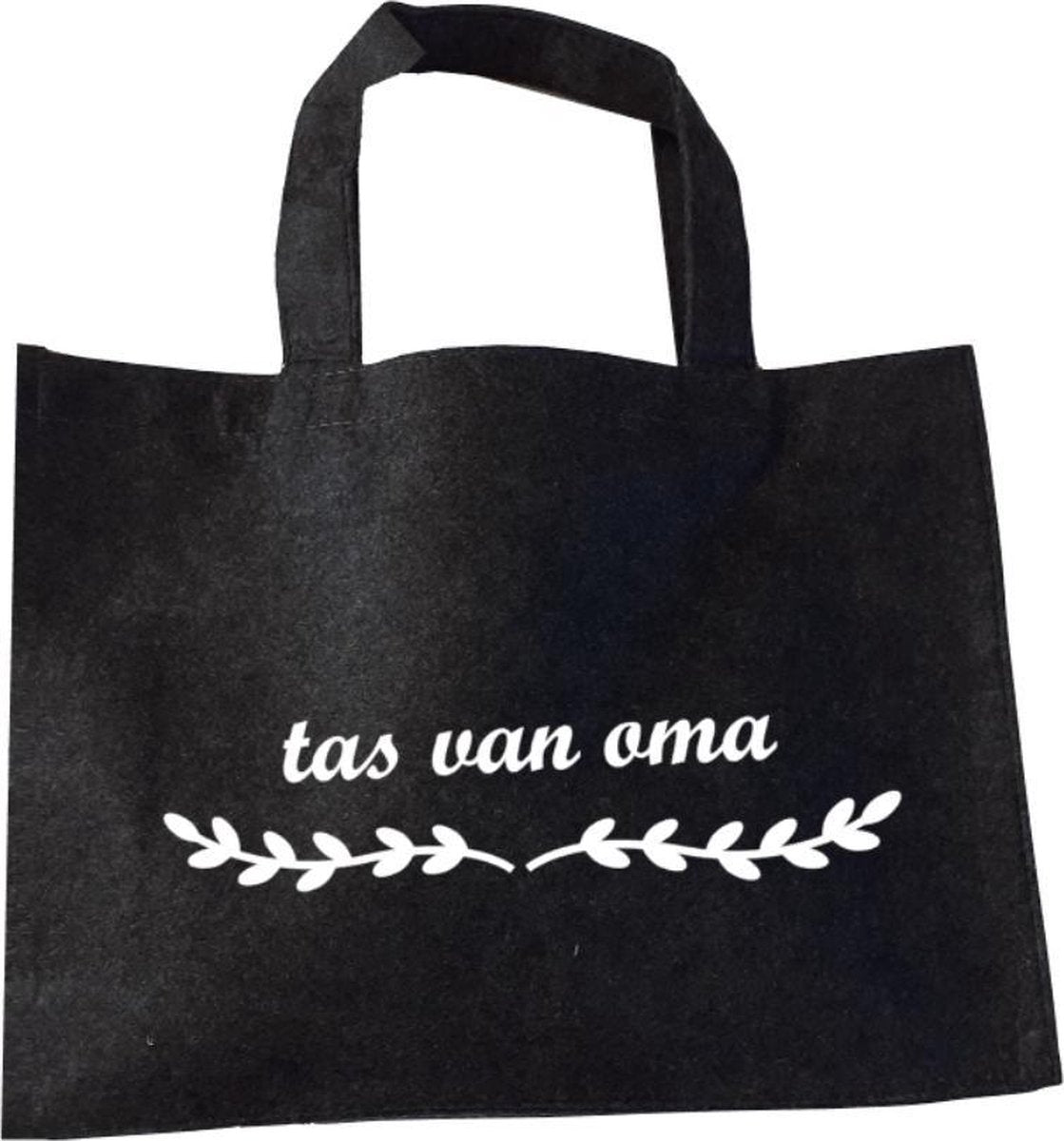 Tas Van Oma - Vilten Tas - Cadeautje Voor Oma - Shopper Van Vilt - Antraciet Vilten Tas Met Hengsels