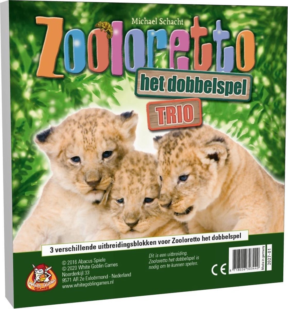 White Goblin Games Dobbelspel Zooloretto Trio Bloks Hout/papier