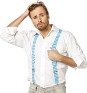 Bretels Bayern ruit blauw/wit