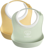 BABYBJÖRN Baby Slabbetje duopack - Pastelgeel-Pastelgroen